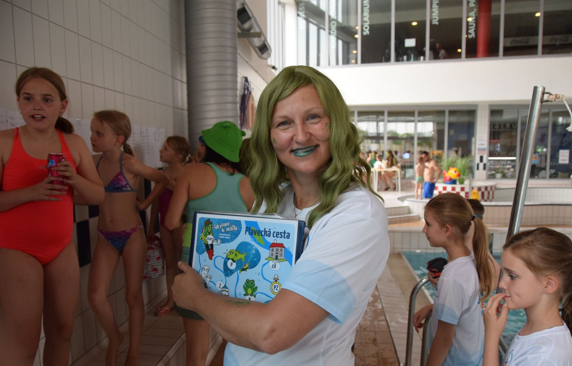 trenér jako herec, celotáborová hra, plavecká škola